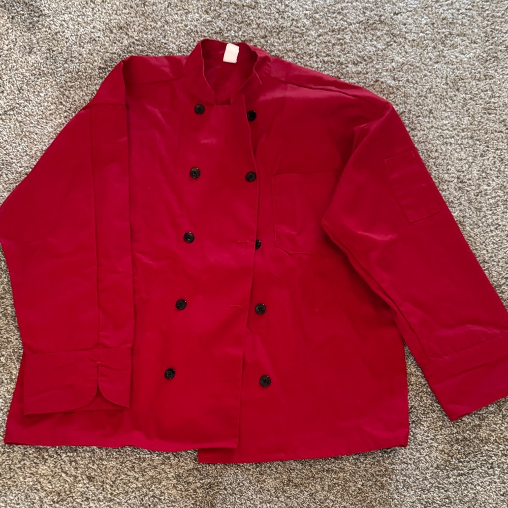 Red Double-Breasted Chef Jacket